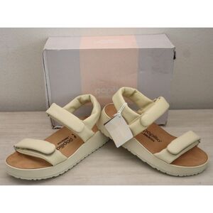 Papillio x Birkenstock Women's EUR 39 US 8 Ecru Leather Theda Wedge Sandals